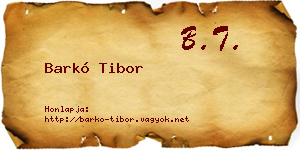 Barkó Tibor névjegykártya